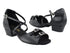 1620FT Black Leather with 1" Flat Heel in the photo