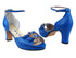 1620Platform Gem Blue Leather with 3" Square Heel heel in the photo