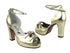 1620Platform Gold Leather with 3.75" Square Heel heel in the photo