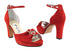 1620Platform Red Suede with 3.75" Square Heel heel in the photo