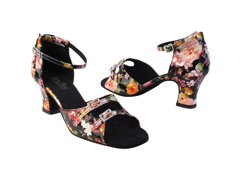 1620 288 Flower PU_Stone_2 with 2.2&quot; Thick Cuban Heel in the photo