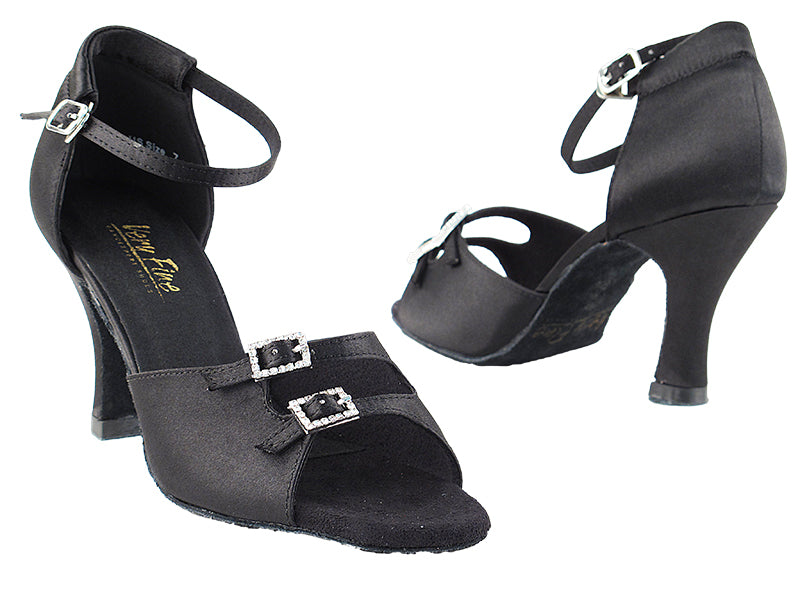 1620 Black Satin with 3&quot; Heel in the photo