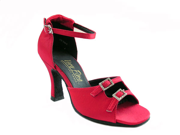 1620 Red Satin with 3&quot; Heel in the photo