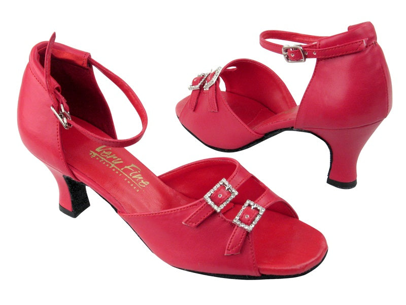 1620 211 Red Leather with 2.5&quot; Low heel in the photo