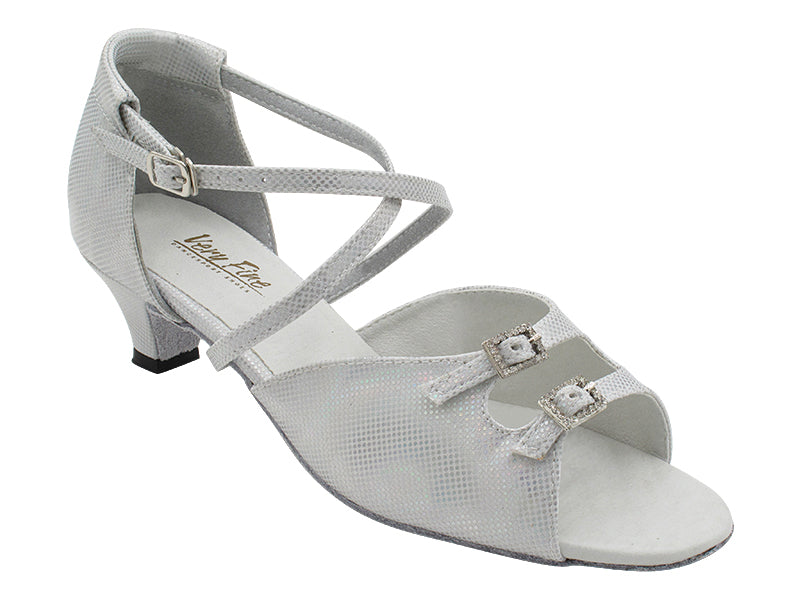 1625 86 White Laser Satin with 1.3&quot; Cuban Heel (387) in the photo