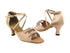 1625 Light Brown Satin & Stone with 2.5" Heel in the photo