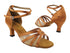 1628 Dark Tan Satin & Flesh Mesh with 2.5" Heel (2899) in the photo