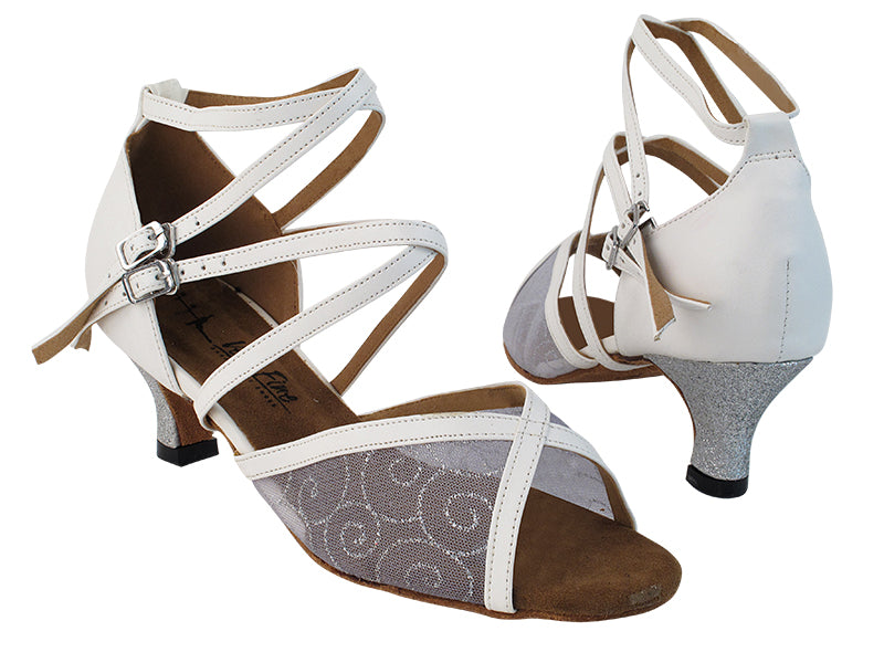 1630 White Leather_Silver Mesh_Stardust Heel