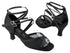 1630 Black Satin_Black Mesh with 2.5" Low heel in the photo