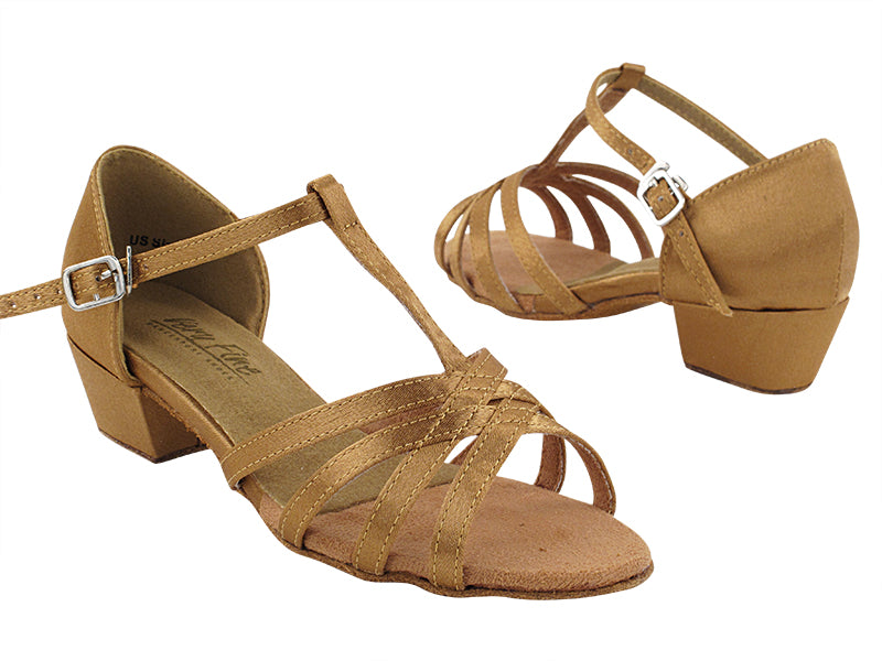 1633G Brown Satin with 1.5" heel in the photo