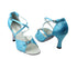 1636 104 Blue Flower Satin & Stone with 3" Heel in the photo