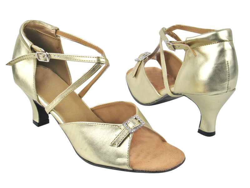 1636 209 Flesh Gold Leather with 2.5&quot; low heel in the photo