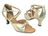 1636 209 Flesh Gold Leather with 2.5" low heel in the photo