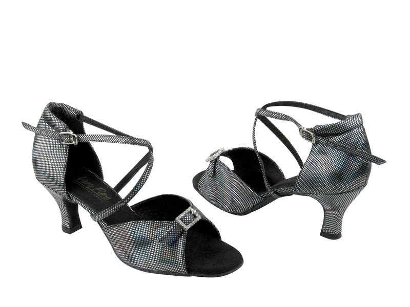 1636 87 Black Laser Satin with 2.5&quot; Low Heel in the photo