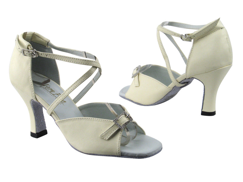 1636 Creamy White Leather with 3&quot; heel in the photo