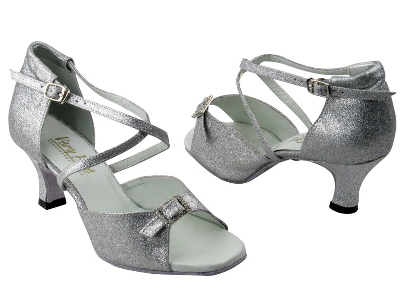 1636 Silver Stardust &amp; Stone with 2.5&quot; Low Heel in the photo