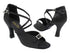 1636 Black Satin with 3" Heel in the photo