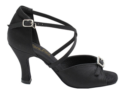 1636 Black Satin with 3&quot; Heel in the photo