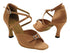 1636 Brown Satin with 3" Heel in the photo