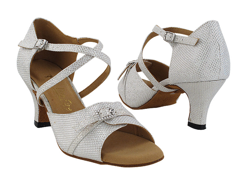 1637LEDSS White Glitter Satin_Trim with 2.5&quot; Heel (2899) in the photo