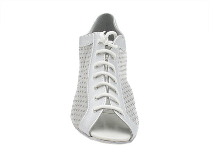 1643 151 Soft Silver Leather_110 Mesh with 1.3&quot; Cuban Heel (387) in the photo