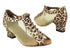 1643 152 Leopard Satin_Flesh Mesh with 2" Thick Cuban heel in the photo