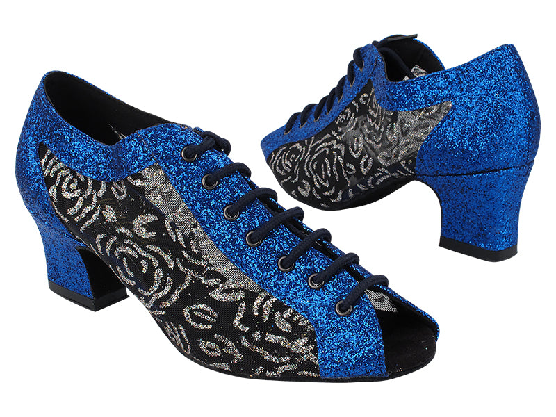 1643 234 Blue Stardust_154 Mesh with 2&quot; Thick Cuban Heel (3149) in the photo