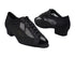 1643FT 154 Black Satin_Black Mesh with 1" Women Heel in the photo