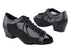 1643FT Black Leather_Black Mesh with 1" Flat Heel in the photo