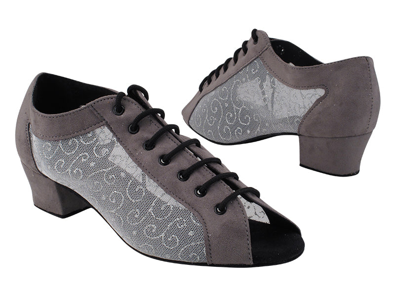 1643LEDSS Grey Suede_132 Silver Vine Mesh with 1.5&quot; Heel (2001) in the photo