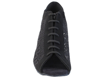 1643LEDSS Nubuck Noir_Maillage Fleuri Noir