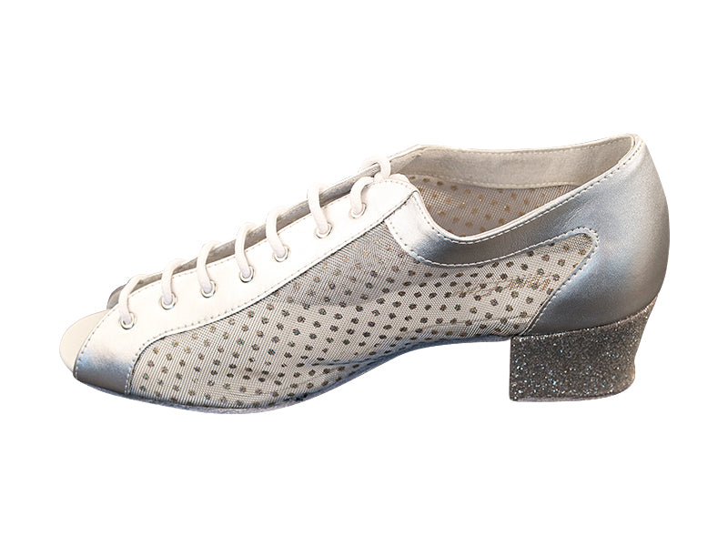1643 151 Soft Silver PU_110 Mesh_126 Silver Stardust_H with 1.5&quot; Heel (2001) in the photo