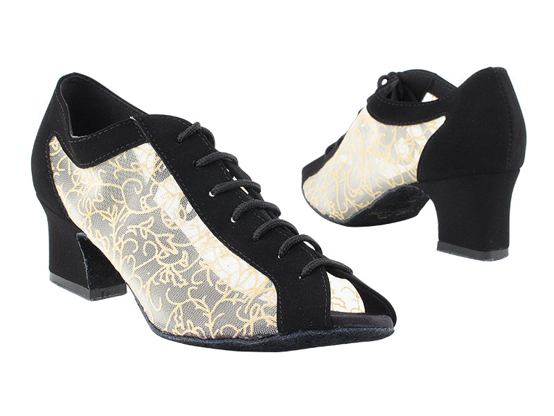1643 136 Black Nubuck_47 Mesh_Thick Cuban Heel with 2&quot; Thick Cuban Heel in the photo