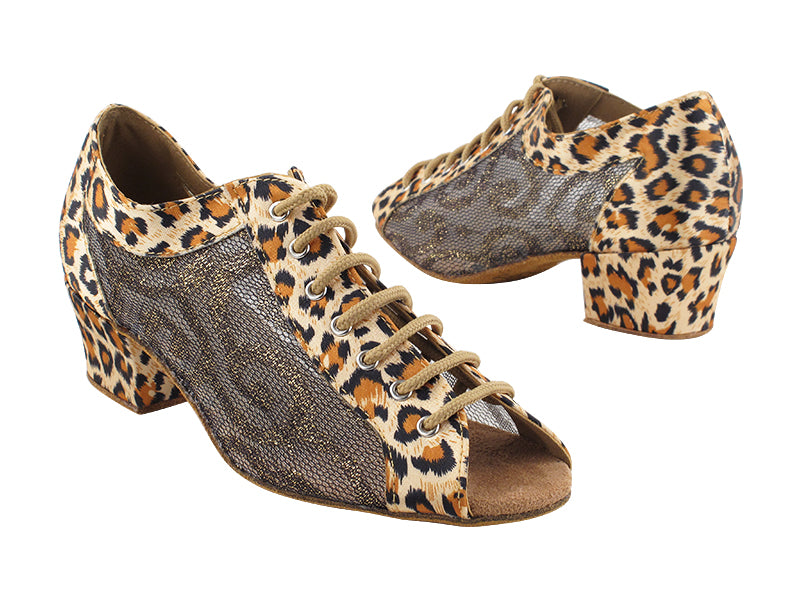 1643 152 Leopard Satin_200 Lace White Mesh with 1.5&quot; Heel (2001) in the photo