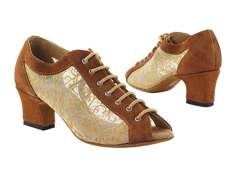 1643 265 Dark Brown Suede_47 Mesh with 2&quot; TC Heel (3149) in the photo