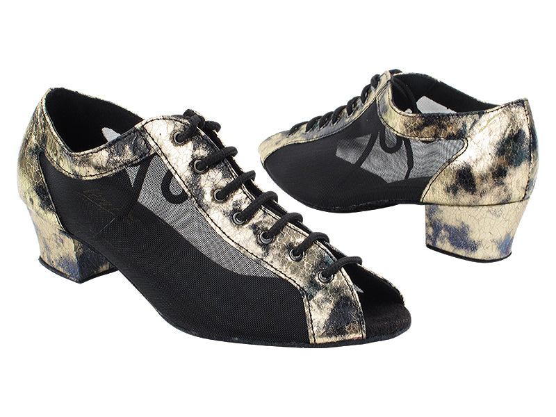 1643 291 Black Gold Grantie_Black Mesh with 1.5&quot; Heel (2001) in the photo