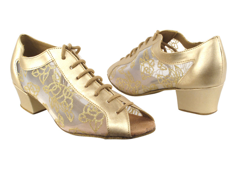 1643 57 Light Gold Leather_79 Mesh with 1.5&quot; Heel in the photo