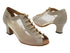 1643 60 Tan Leather & Flesh Mesh with 2.2 INCH THICK CUBAN HEEL (318) in the photo