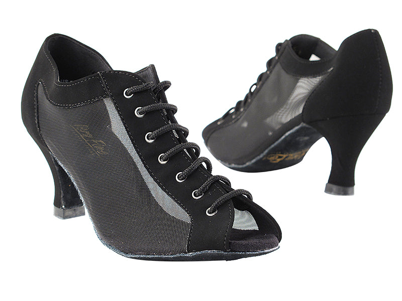 1643 Black Nubuck &amp; Black Mesh with 2.5&quot; Low Heel in the photo