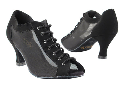 1643 Black Nubuck &amp; Black Mesh with 2.5&quot; Low Heel in the photo