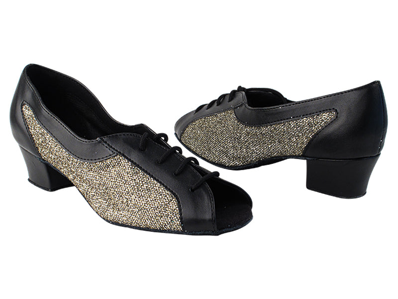 1644 140 Black PU_101 Sparklenet_M with 1.5&quot; Medium Heel in the photo