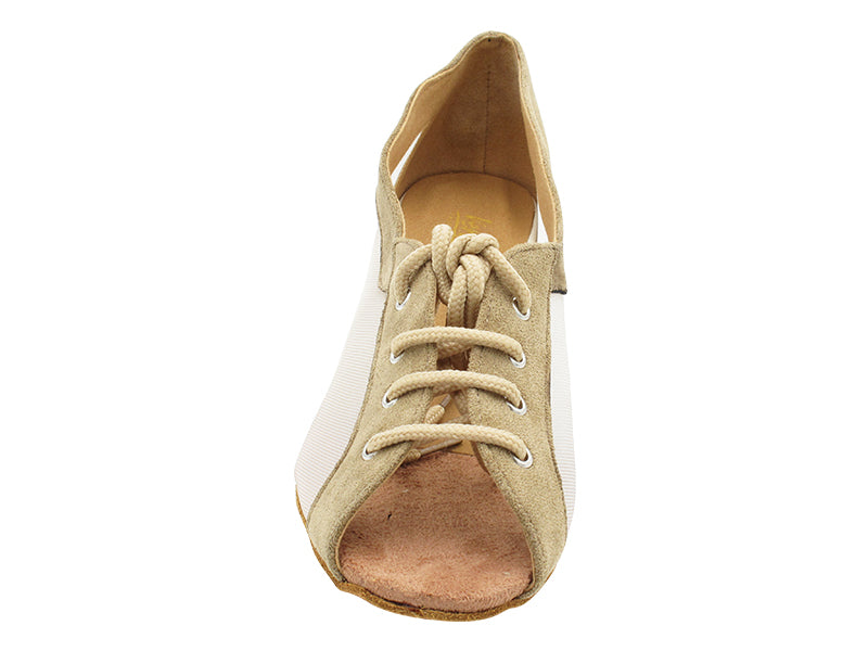 1644 Brown Nubuck &amp; Flesh Mesh with 1.5&quot; Heel in the photo