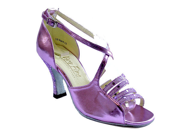 1651 Pois violets et cuir violet