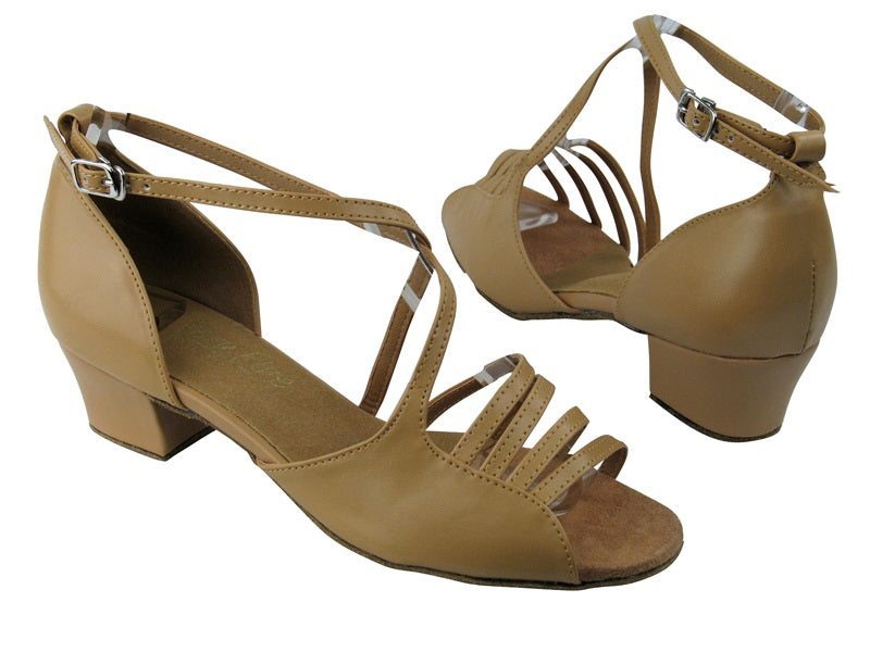 1651 157 Beige Brown Leather with 1.5&quot; Medium heel in the photo