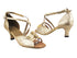 1651 125 Gold Stardust_Gold Leather_T with 2.5" Heel in the photo