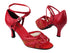 1657 175 Red Snake_Flesh Mesh with 3" heel in the photo