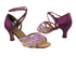 1657 190 Purple Scale_ 111 Purple Satin_Flesh Mesh_Brown Sole with 2.5" low heel in the photo