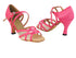 1657 246 Pink Satin_Flesh Mesh with 3" Heel in the photo