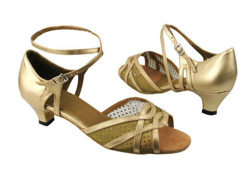 1657 57 Light Gold Leather_108 Mesh with 1.3&quot; heel