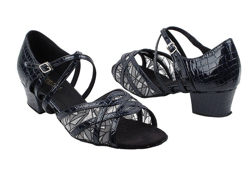 1657 243 Purple_Blue Crocodile PU_51 Mesh with 1.5&quot; Medium Heel in the photo